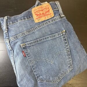 Levis 508 Mens 33x32 Denim Jeans Regular Tapered Fit Blue Pants